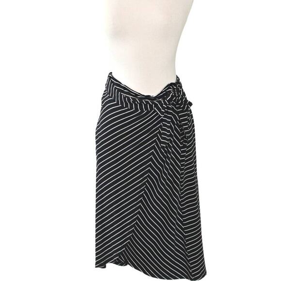 Adrienne Vittadini Women's Striped Faux Wrap Midi Skirt Size X-Small - Picture 3 of 10